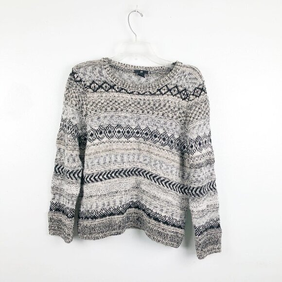 🦋 H&M Grandpa Knit Pullover Gray Sweater Size Medium - Picture 1 of 4